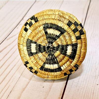Lot 49  Vintage Native American Southwest Rattle Woven Head Wood Handle 