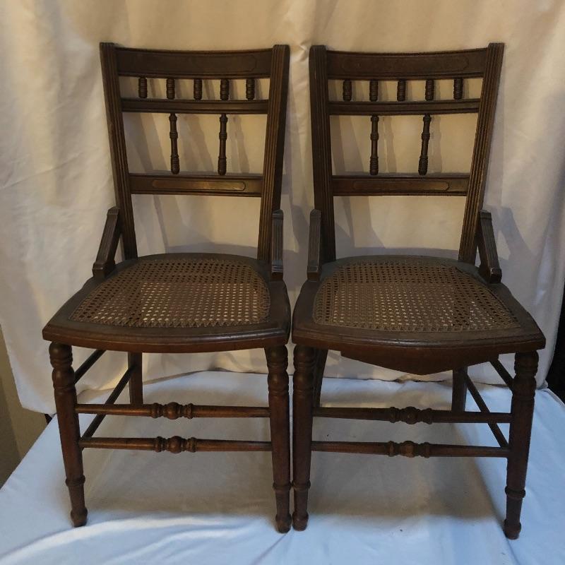 Lot 225 Three Cane Bottom Chairs