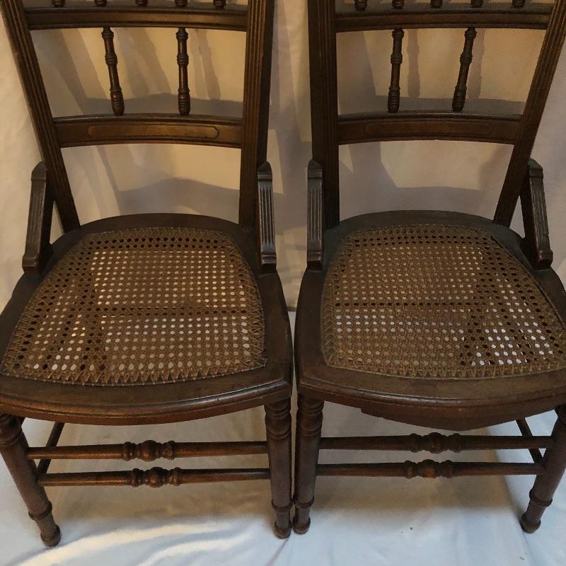 Lot 225 Three Cane Bottom Chairs