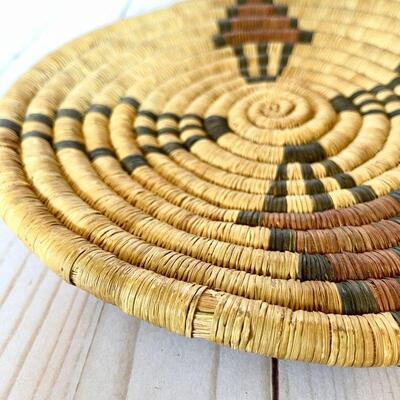 Lot 55  Native American Basketry Flat Coiled Basket  