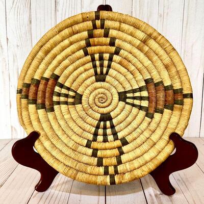 Lot 55  Native American Basketry Flat Coiled Basket  