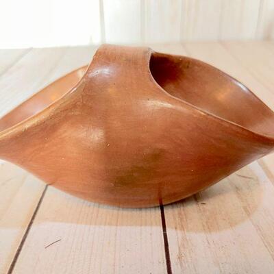  Lot 57  Native American Red Ware Medicine Bowl & Decorated Pierced Shallow Bowl