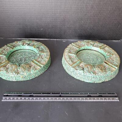 Heavy Carved Stone Southwest Style Ashtrays