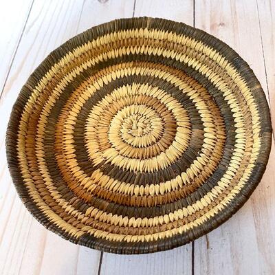 Lot 60  Tri Color Coil Basket Native American Basketry 