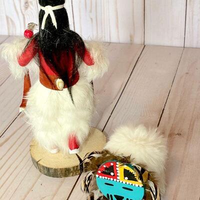 Lot 65  Native American Kachina Group Red Hawk Dancer Sunface 