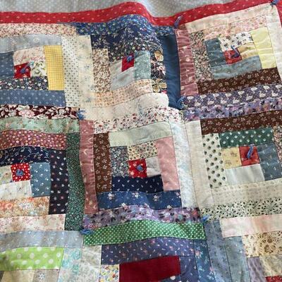 23: Vintage Handmade Quilt and Full Sheets