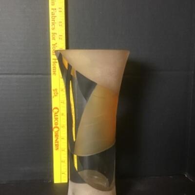 Q -1281. Signed Abstract Art Glass Vase by Rebecca ODom â€˜01 