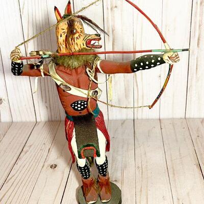 Lot 76. Native American Southwest Kachina Doll Animal Head Bow & Arrow
