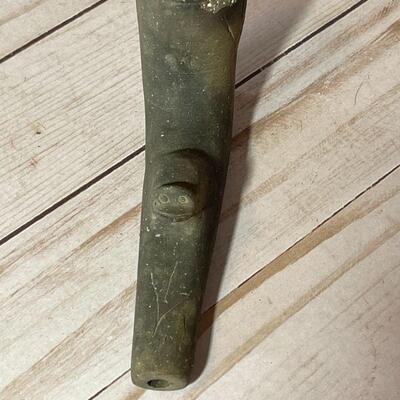 Lot 81. Native American Stone Pipe Labeled 17th Century Frog Effigy