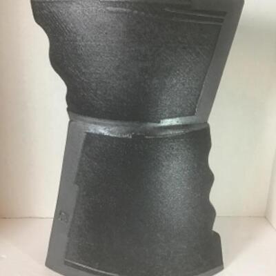 Q - 1300. Artisan Stamped Pottery Vase 