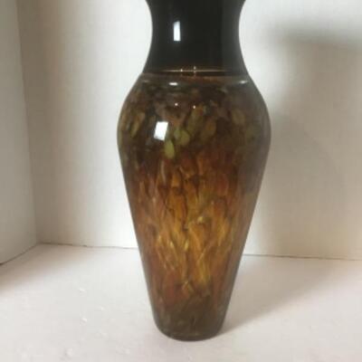 Q - 1303  Signed DKL Studioâ€™03 , Hand-blown Glass Vase