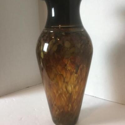 Q - 1303  Signed DKL Studioâ€™03 , Hand-blown Glass Vase