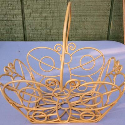 Yellow Wire Butterfly and Bee Basket