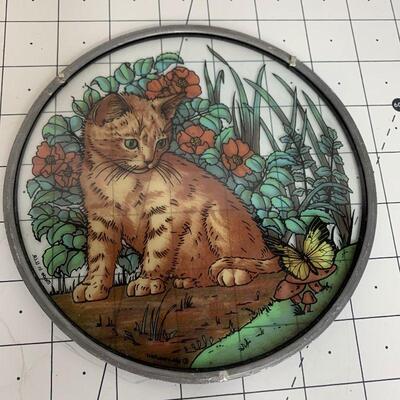 #35 Cat Glass Plate