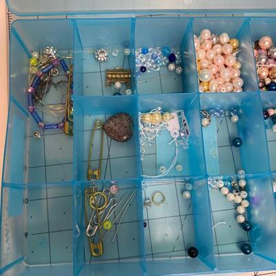 #54 Beads & Misc. -Blue Organizer Included.