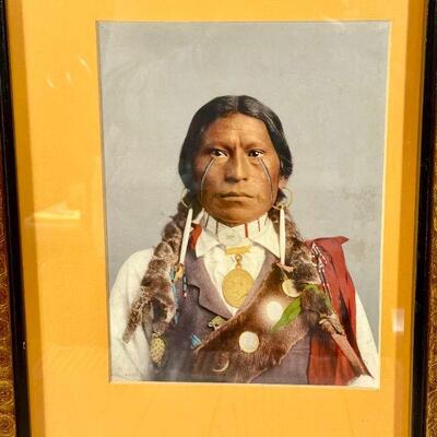Lot 86  Pair of Framed Portraits Native Americans Photo Art Prints 