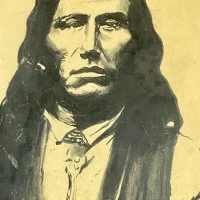Lot 88  Framed Portrait Native American Man 