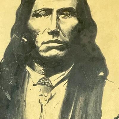 Lot 88  Framed Portrait Native American Man "Natchez" C. Eichelberger 