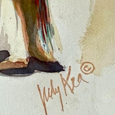 Lot 91  Native American Chiefs Water Color Signed by Judy Kea 