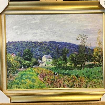 Alfred Sisley Print on Canvas with Gallery Frame. LOT B2