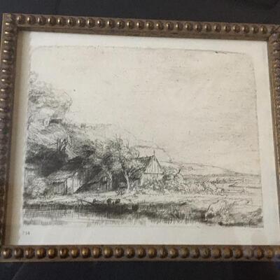 Rembrandt van Rijn Original Heliogravure 6 x 5â€. LOT B22