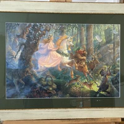 Scott Gustafson Limited Edition Signed Lithograph "The Maiden And The Unicorn". LOT A2