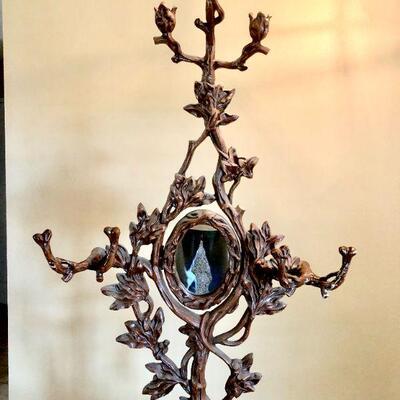 LOT 313   ANTIQUE REPRODUCTION FRENCH CAST METAL HAT RACK CORNEAU BROS. MILITARY FIGURES UMBRELLA STAND ORNATE 