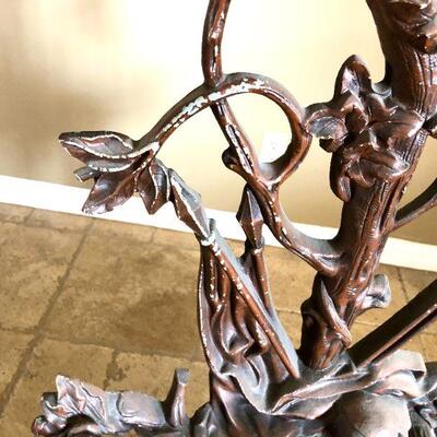 LOT 313   ANTIQUE REPRODUCTION FRENCH CAST METAL HAT RACK CORNEAU BROS. MILITARY FIGURES UMBRELLA STAND ORNATE 