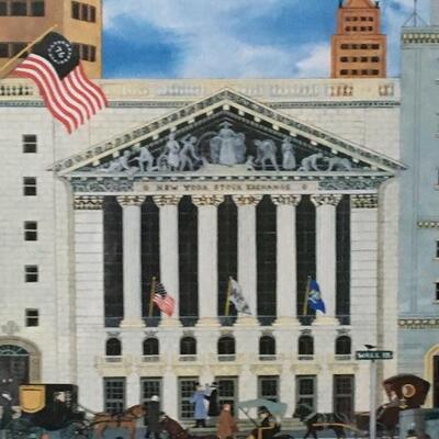 JANE WOOSTER SCOTT â€œStock Exchangeâ€ Hand Signed and Numbered Lithograph. LOT A38