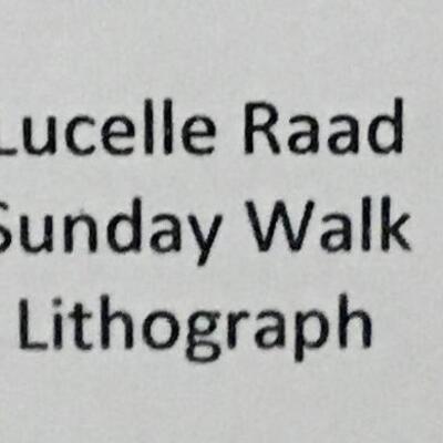 LUCELLE RAAD â€œSunday Walkâ€ Lithograph and Gallery Frame. LOT A46