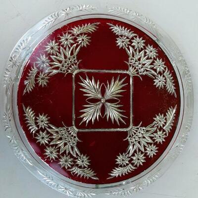 Goofus Glass Cake Plate