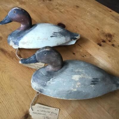 DECOYS- PAIR OF WILDFOWLER CANVASBACK SEALED ON BOTTOM