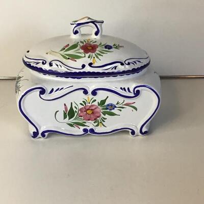 Vintage Reel Hand Painted Ceramic Porcelain Art Pottery Tureen Portugal 222
