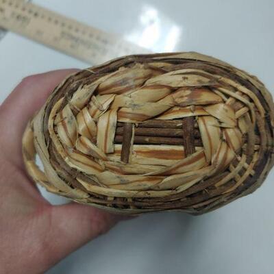 Vintage tequila bottle woven