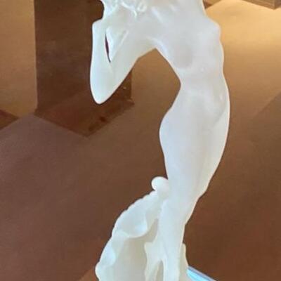 Frosted Lucite Sculpture Nude Woman, ART DECO 
