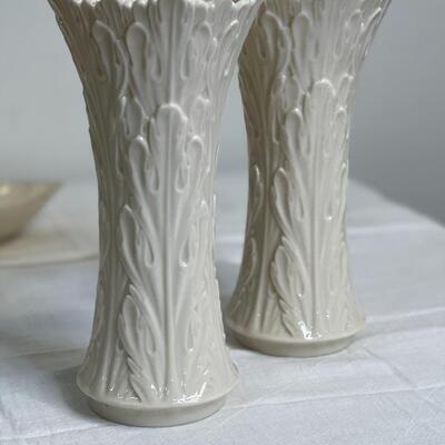 3 Piece Lenox - 2 Vases and 1 Lenox Leaf Dish