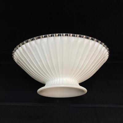 Fenton Silver Crest Ribbed Bowl 