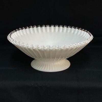 Fenton Silver Crest Ribbed Bowl 