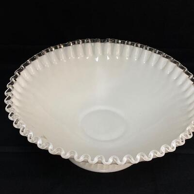 Fenton Silver Crest Ribbed Bowl 