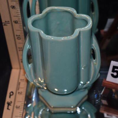 McCoy 2-Handled Vase - Aqua/Blue 