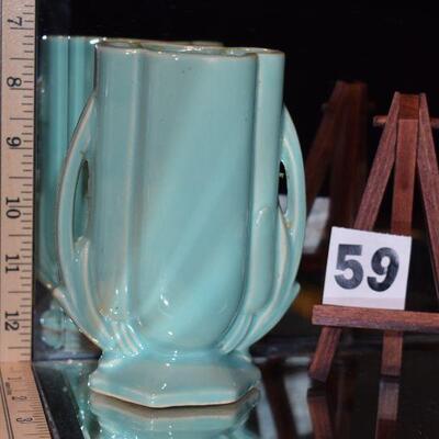McCoy 2-Handled Vase - Aqua/Blue 