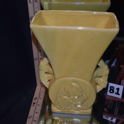 McCoy 2-handled Yellow Vase 