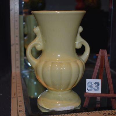 McCoy 2-Handled Yellow Vase 