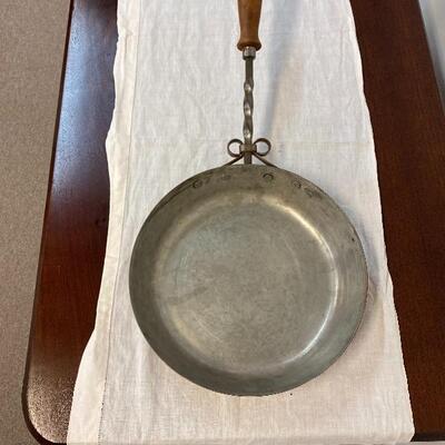 Copper Skillet with Walnut Handle 