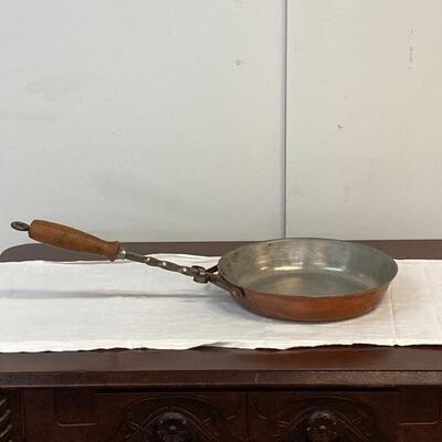 Copper Skillet with Walnut Handle 