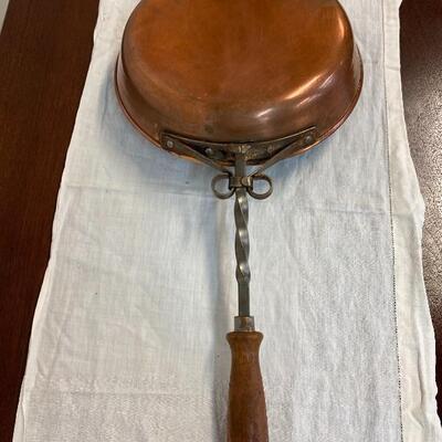 Copper Skillet with Walnut Handle 