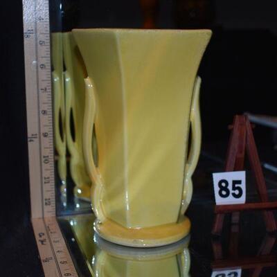 McCoy Yellow 2-handled Vase 