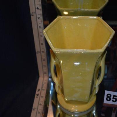 McCoy Yellow 2-handled Vase 