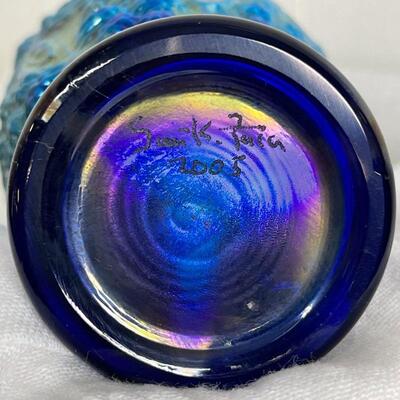 Fenton Petite Carnival Glass Vase Signed by Fenton 2005