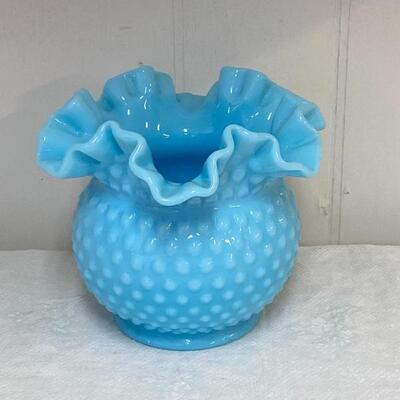 Fenton Blue Hobnail Vase 